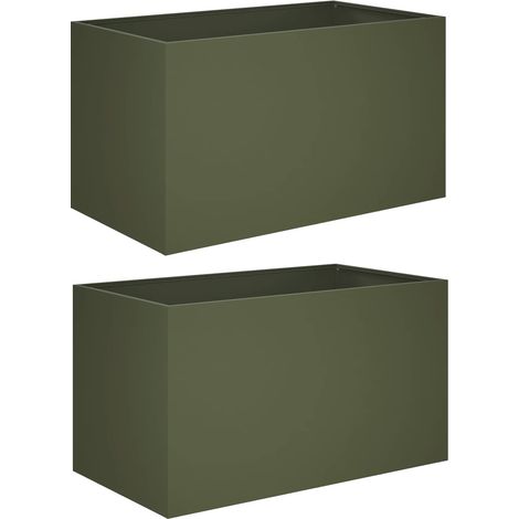 Garden Planter 2 pcs Olive Green 80 x 50 x 50 cm vidaXL