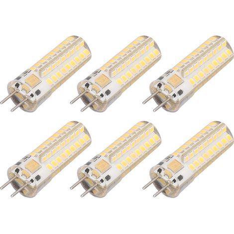 6er-Pack GY6.35 7W 72LED 3000K warmweiße Glühbirnen, AC/DC12V, kompatibel mit Deckenleuchten, Wandleuchten, Lampen, CE/ROHS-zertifiziert, aus Silikon. (1/5)