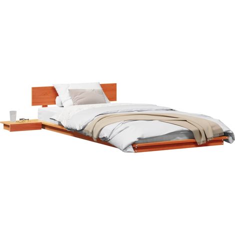 Lit simple Lit adulte Cadre de lit Marron 90 x 200 cm bois (1/5)