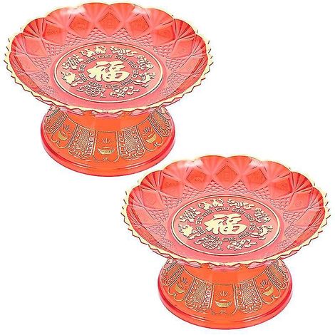 2 assiettes à fruits de temple bouddhiste (1/3)