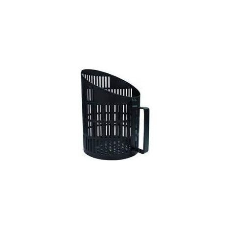 Vigor 99080-10 Paletta per Pellet in Acciaio Verniciato Interamente Forata con Manico 15x18.5x22 cm colore Nero