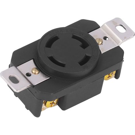 Prise industrielle encastrable verrouillable 4 trous style américain 30A 250V NEMA L15-30R (1/5)
