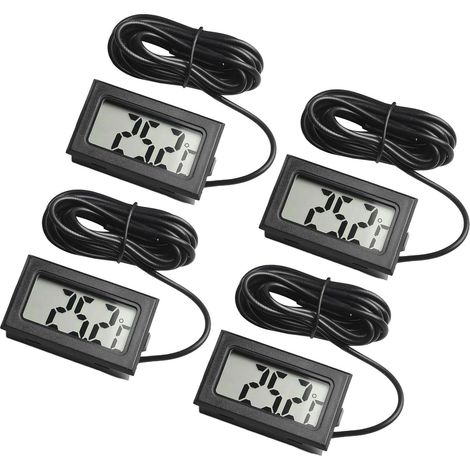 Thermomètre PC avec capteur de 2 m, compatible avec réfrigérateur, aquarium, bac à poissons, écran LCD numérique et cave à vin externe. (1/5)