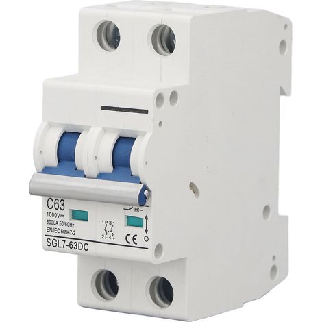 Disjoncteur miniature L7 CC avec structure photovoltaïque, adapté aux systèmes photovoltaïques solaires 2P 1000V 63A. (1/5)