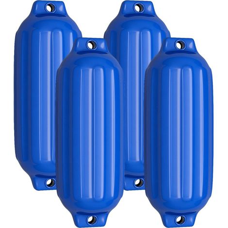 Set di 4 parabordi per barche, parabordi lunghi, parabordi a sfera, protezione antiurto per barche, parabordi a ponte, blu, 58 x 16,5 cm