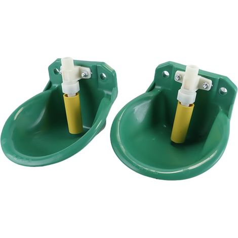 Lot de 2 abreuvoirs automatiques pour moutons, mangeoires en plastique avec bouchon de vidange et connecteur pour chèvres, bovins, cochons, chiens, chevaux (1/5)