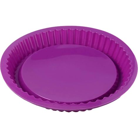 Dos moldes para tartaletas de frutas, moldes de silicona para bases de pasteles, moldes de silicona para tartaletas, utensilios de cocina de silicona antiadherentes para hornear pasteles - morado (1/5)