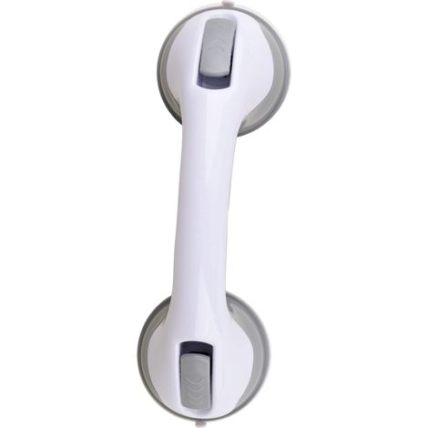 Poignée de douche 29 cm, poignée à ventouse à maintien solide, barre d'appui de sécurité pour salle de bain, gris et blanc
