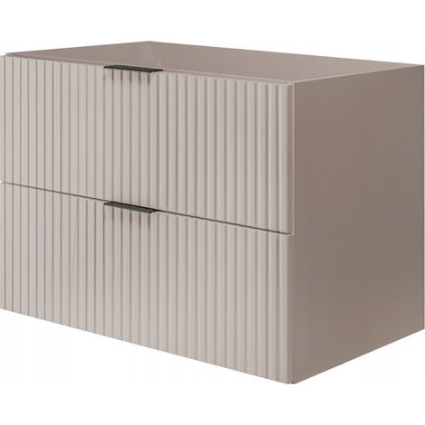 Meuble sous-lavabo - 80cm Beige mat - tons cachemire L/H/P 80/57/46cm Armoires de salle de bains, meubles de salle de bains, meubles sous-lavabo