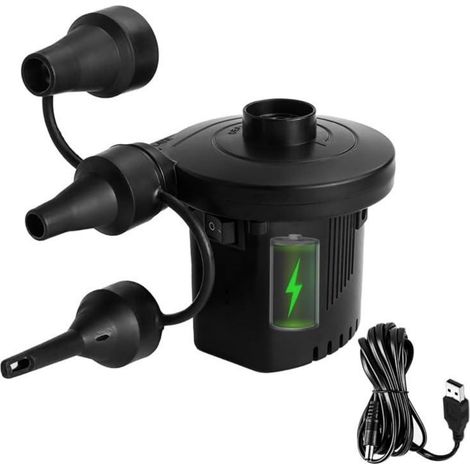 Pompe À Air Électrique - Portable Sans Fil 2500 Mah - Pour Matelas Gonflables Lit De Campagne Paddleboard Piscine - 3 Embouts - 1 Pièce