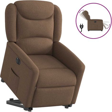 Relaxsessel mit Aufstehhilfe Elektrisch Braun Stoff vidaXL