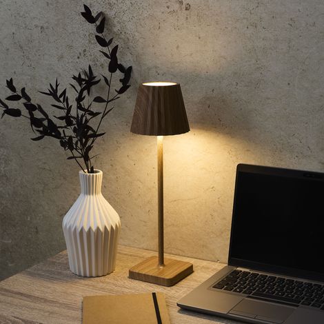 Lampe - HOME DECO FACTORY - Rechargeable USB - Bois Clair - Marron (1/5)
