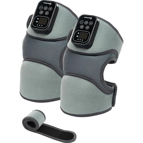 Masseur de Genoux Sans Fil avec Chaleur, 3 Niveaux de Chaleur et 5 Modes de Massage, Attelle de Genou Électrique Réglable et Portable pour Genou Épaule Coude (1/5)