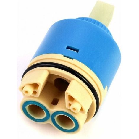 Replacement ceramic cartridge, mixer ceramic, ceramic cartridge for kitchen or bathroom, 40 mm, with base, blue, YMYNY (1/4)