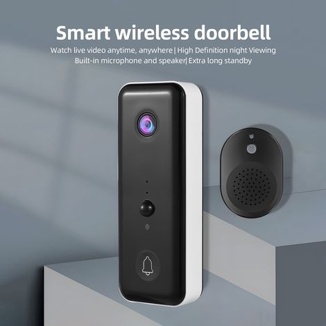 Videocitofono WiFi a 2,4 GHz con risoluzione 720p, sensore PIR e obiettivo grandangolare da 140°. (1/5)
