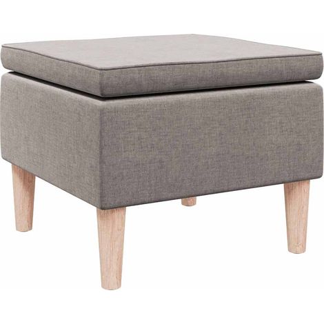 Tabouret,Repose-pied,Pouf avec pieds en bois Taupe Tissu CFW296160 (1/4)