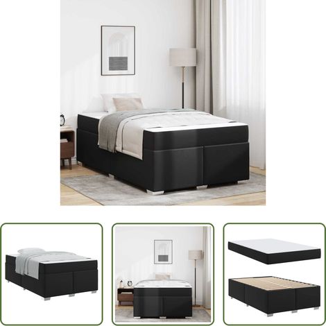 vidaXL Estructura de cama Negro 120 x 190 cm PVC (1/5)