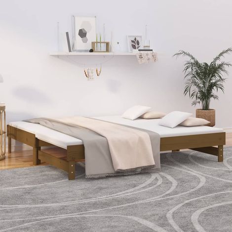 vidaXL Dormeuse Estraibile Ambra 2x(75x190) cm Legno Massello di Pino (1/5)
