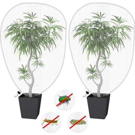 Filet pour Arbre Fruitier, 2 Pièces Filet de Jardin avec Cordon de Serrage, Filet de Protection Anti-Insectes Potager, Housse de Protection pour Plantes Fleurs Légumes Arbre-1.2×1.8m