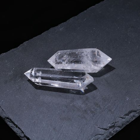 Pierre précieuse de guérison en cristal de quartz naturel (colonne de cristal blanc à double pointe de 5,2 cm) (1/5)