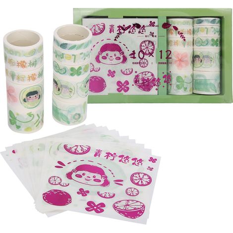 2 rouleaux de ruban adhésif japonais à motifs de fruits mignons, autocollants décoratifs pour scrapbooking, album photo DIY, cadeau (1/5)
