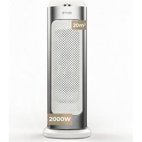 Calefactor de Torre Cerámico EVVO C20, 2000W, Motor DC Silencioso para 20m² con Mando (1/5)