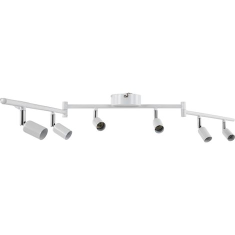 Kit d'éclairage sur rail avec tête de lampe rotative, spot de plafond à 6 orientations, douille GU10, 85-265 V, blanc (1/5)
