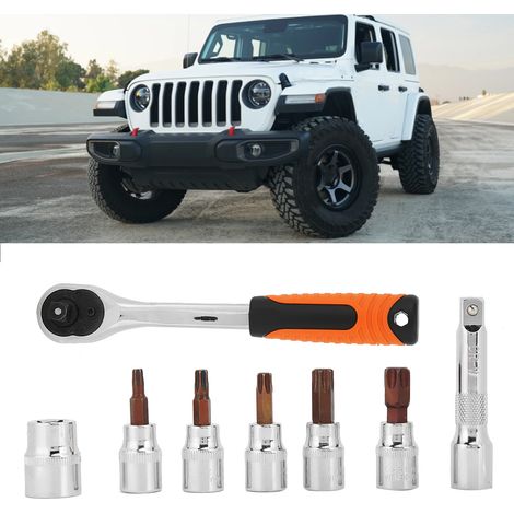 Jeu de 8 clés à douille fixes et à cliquet compatibles avec Jeep Wrangler TJ JK JL 1997-2019 (1/5)