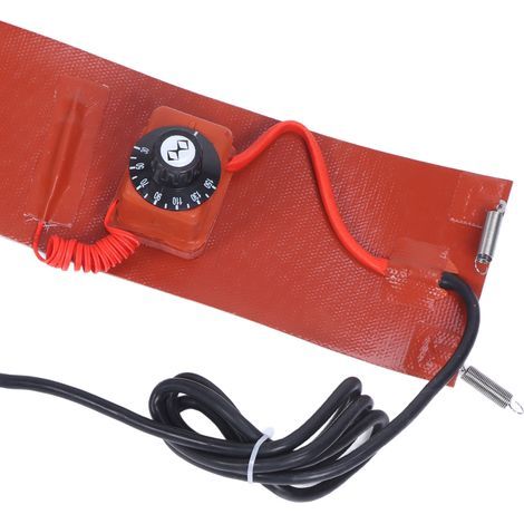 Bande chauffante pour fût métallique 200L, 1000W, 30‑150℃, 125x1740mm, avec prise EU 220V (1/5)