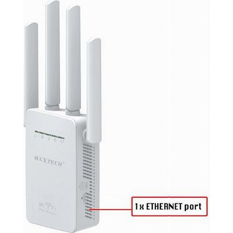Trade Shop - EXTENDER ETHERNET WIRELESS ROUTER WIFI SIGNAL REPEATER MAXTECH LV-WR09 - (1/2)