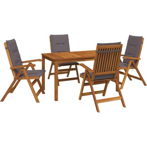 5-Piece Garden Dining Set 4 plaza Gris antracita vidaXL (1/5)