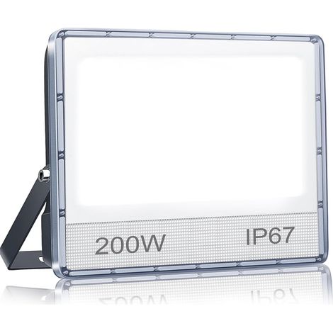 Projecteur LED Extérieur 200W 20000 lumen Puissant Spot LED 6500K Blanc Froid, IP67 Étanche Projecteur Exterieur pour Jardin Garage Patio Cour Atelier (1/5)