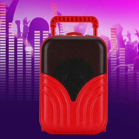 Enceinte Bluetooth Mini en Forme de Valise, Portable avec Prise Carte Lecteur de Musique (Rouge) (1/5)