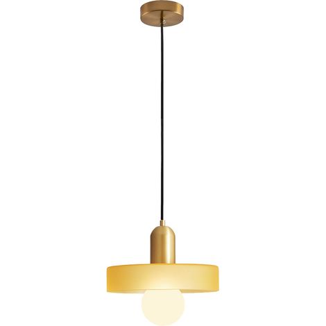Suspension Vintage Orange en Verre, Lampe Suspendue Réglable E27, Idéale pour Salon, Chambre, Cuisine (25cm)