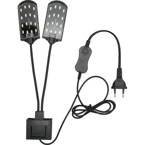 Lumière d'aquarium à Double tête, haute luminosité, Rotation à 360 degrés, lampe LED à pince plantée (1/5)