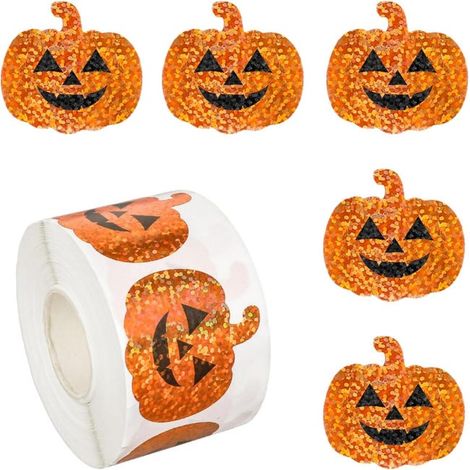 500 adesivi a forma di zucca di Halloween per bambini, adesivi decorativi per feste di Halloween (1/5)