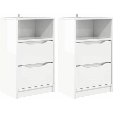 Maison Exclusive - Nachttische 2 pcs Hochglanz Weiß 40 x 30 x 467