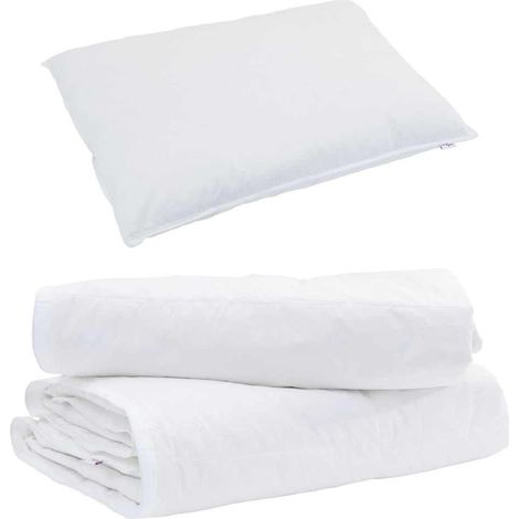 Duvet 2-en-1 avec oreiller 2 pcs,Couette Blanc Plume de canard CFW47035 (1/5)