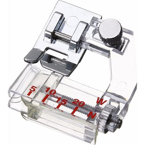 Prensatelas ajustable para cinta de 5 mm a 20 mm - Para todos los modelos Singer, Brother, Babylock, Euro-Pro, Janome, Kenmore, White, Juki, New Home, Simplicity, Elna y más. (1/5)