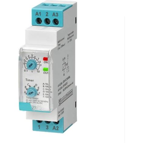 Relais temporisé multifonctionnel ERV-08-V2 5A pour rail DIN (1/5)