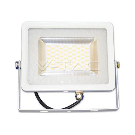 50W PROIETTORE LED CORPO BIANCO SMD BIANCO CALDO 3000K - Luce CALDA