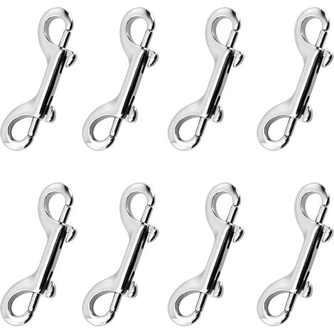 Double Extrémité Boulon Snaps Ensemble De Crochets Acier Inoxydable Nickel Plaqué Zinc Alloy Clips Mousqueton Double Boulon Extrémité Clip Crochet Boulon Snap 8 Pièces (1/5)