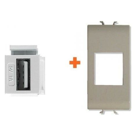 Intellinet caricatore presa USB 5V 1A compatibile Gewiss Chorus bianca