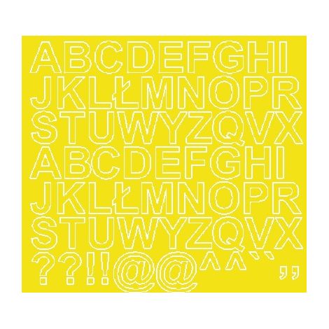 Pegatina autoadhesiva con letras de 2,5 cm, color amarillo brillante.