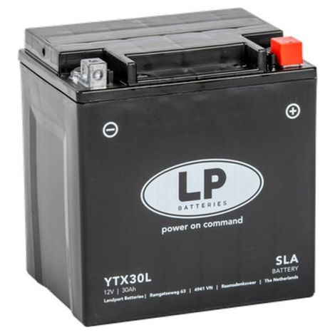 Batterie moto AGM 12V 30Ah 385A – Technologie plomb étanche – Sans entretien – Pour démarrage rapide – Landport