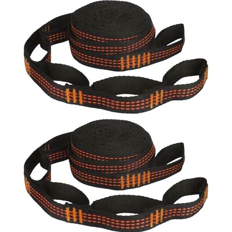 Set mit 2 Hängemattengurten, 2 m x 2,5 cm Polyester-Hängemattengurte mit 2 Karabinern, Baumhängemattenbefestigung, maximale Spannweite (1/5)