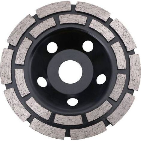 Disque diamanté pour ponçage du béton, 125 x 22,2 mm, double rangée, meule diamantée universelle pour ponçage du béton, de la pierre, du granit, de la chape, de la maçonnerie, usage universel (1/4)