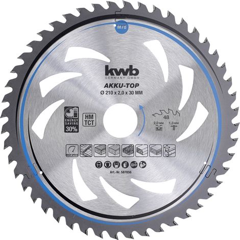 kwb  587856 Hartmetall Kreissägeblatt 210 x 30 x 1.3 mm Zähneanzahl: 48 1 St.