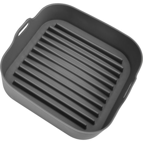 Silikon-Ersatzeinsatz für Fritteusen, multifunktionaler quadratischer Silikonkorb für 25 cm Fritteusen, Zubehör, Grau (1/5)