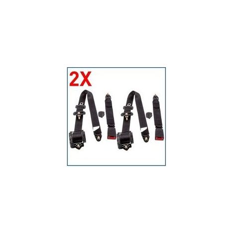 Lot de 2 Universel 3 Point Rétractable Ceinture de Sécurité Voiture camion d'autobus Siège ceinture de sécurité du conducteur de voiture à enroulement automatique à trois points (1/4)
